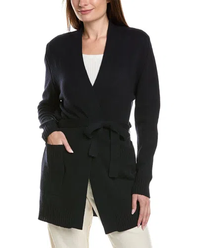 Hanro Knits Belted Wool Cardigan In Black