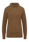 Hanro Knits Mockneck Wool Blend Pullover In Brown