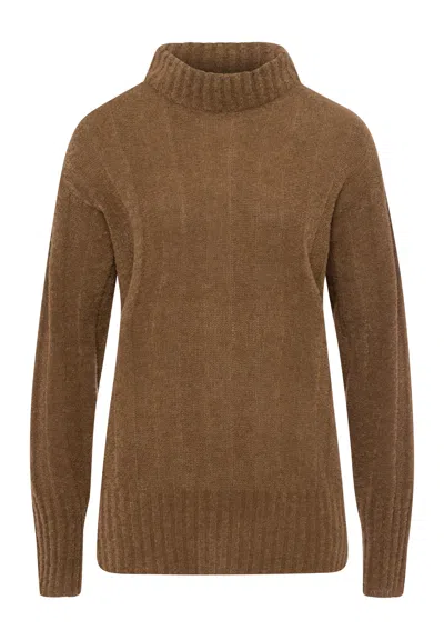 Hanro Knits Mockneck Wool Blend Pullover In Brown