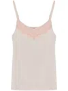 Hanro Lace-appliqué Tank Top In Pink
