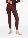 Hanro Lace Leggings In Brown