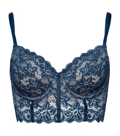 Hanro Lace Marlene Underwire Bra In Mystic Blue