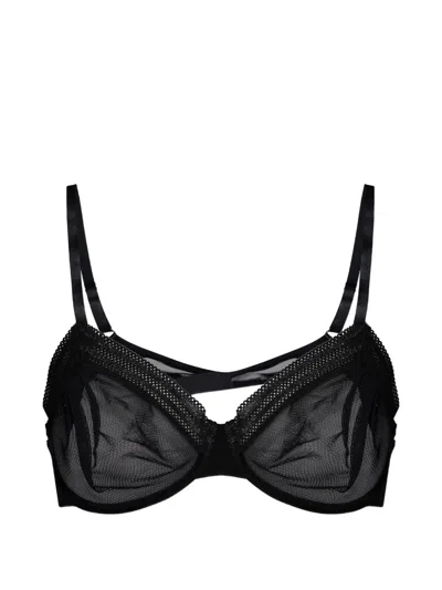 Hanro Lace-trim Bra In Black