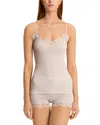 Hanro Lace Trim Camisole In Pumice