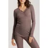Hanro Lace Trim Merino Wool & Silk Pajama Top In Stonewash