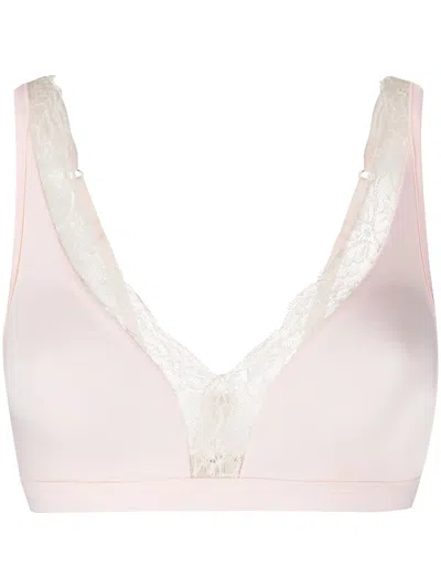 Hanro Lace Trim Soft Cup Bra In Neutrals