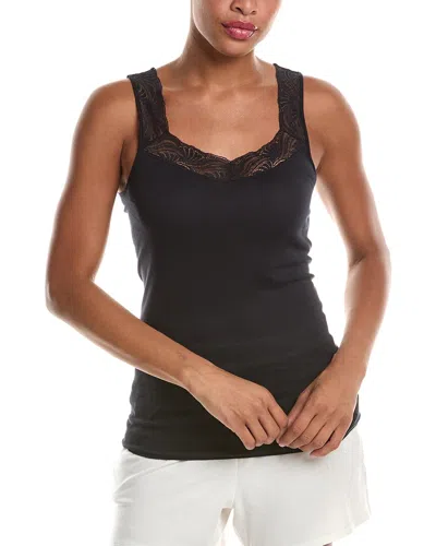 Hanro Lace Trim Tank Top In Black