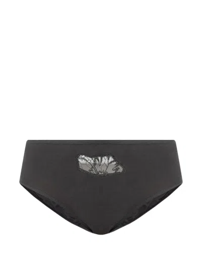 Hanro Lace-embellished Briefs In Gray