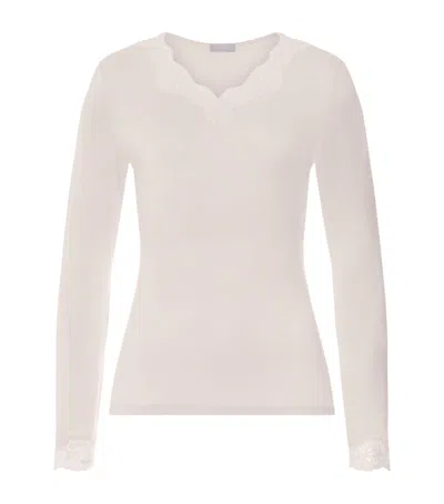 Hanro Lace-trim Dana T-shirt In Neutral