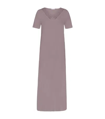Hanro Moments Short Sleeve Long Gown In Multi