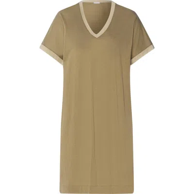 Hanro Laura Cotton And Tencel Bigshirt In Green