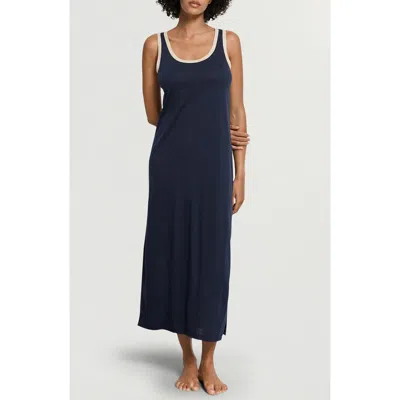Hanro Laura Cotton And Tencel Tank Nightgown In Blue