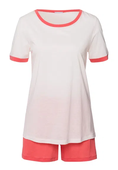 Hanro Laura Cotton Blend Pajama Set In White