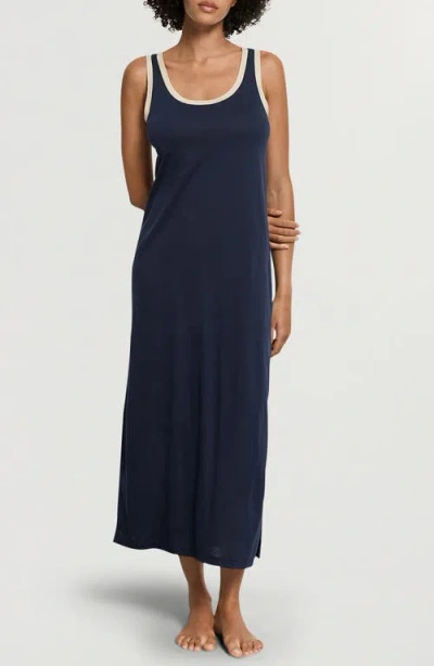 Hanro Laura Long Tank Nightgown In Blue