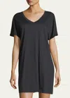 Hanro Laura Knit Sleep Shirt In Black
