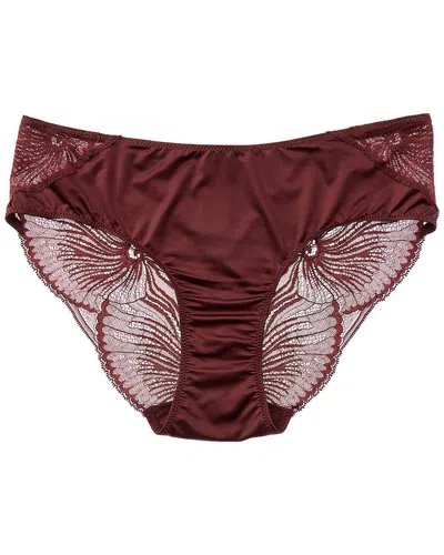 Hanro Lilith Lace Back High Cut Brief In Brown