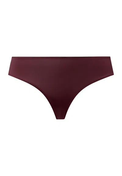 Hanro Lilith Lace Trim Bikini In Burgundy