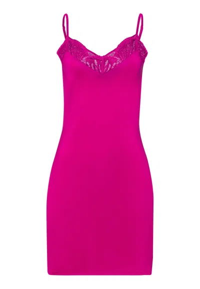 Hanro Lilith Lace Trim Bodydress In Purple