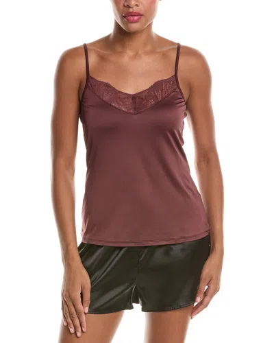 Hanro Lilith Lace Trim Cami In Brown