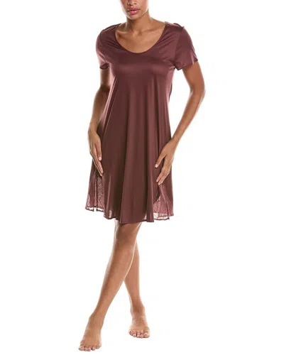Hanro Lilith Lace Trim Nightgown In Brown
