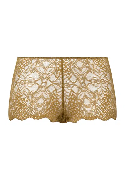 Hanro Lilova Lace Boyleg In Gold
