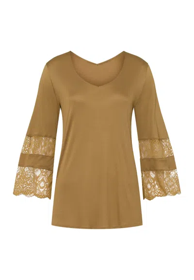Hanro Lilova Relaxed V-neck Knit Top In Nude