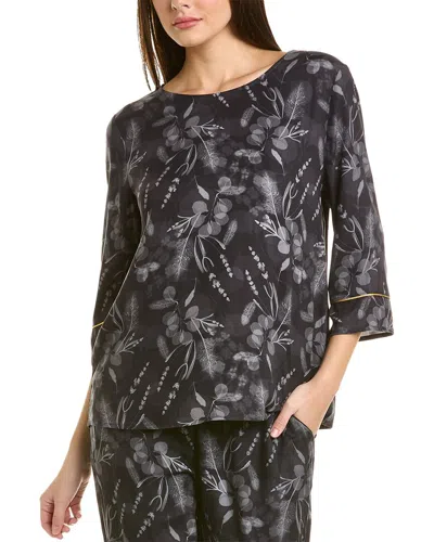 Hanro Lilova Woven 3/4-sleeve Shirt In Black