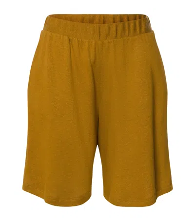 Hanro Linen-blend Shorts In Brown