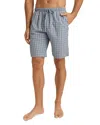 Hanro Linen Cotton Printed Short Pajama Pants In Blue