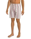 Hanro Linen Cotton Printed Short Pajama Pants In Russet Beige