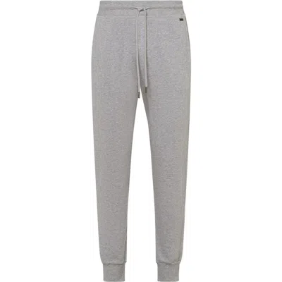 Hanro Living Cotton Drawstring Lounge Pants In Grey Melange