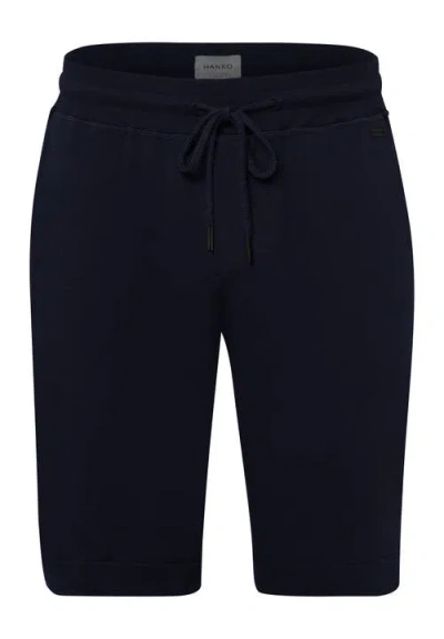 Hanro Living Cotton Drawstring Shorts In Black Iris