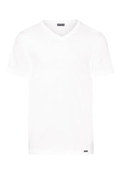 Hanro Living Cotton V-neck T-shirt In White