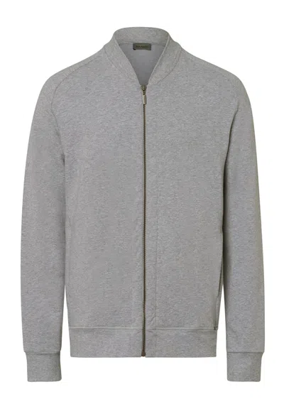 Hanro Living Cotton Zip-up Jacket In Gray