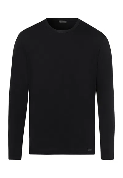 Hanro Living Shirts Cotton Crew Neck Top In Black