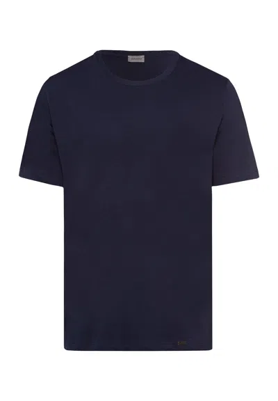 Hanro Living Shirts Cotton Crew Neck T-shirt In Blue