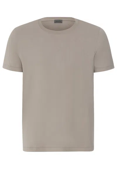 Hanro Living Shirts Cotton Crew Neck T-shirt In Wooly Beige