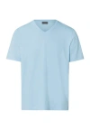 Hanro Living Shirts Cotton V-neck T-shirt In Blue