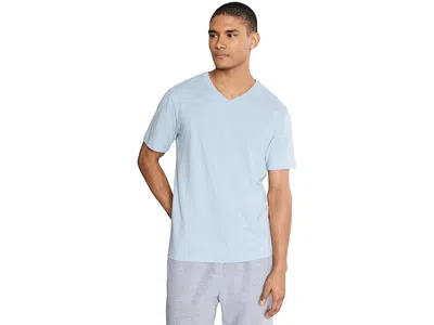Hanro Living V-neck Short Sleeve Shirt In Blue