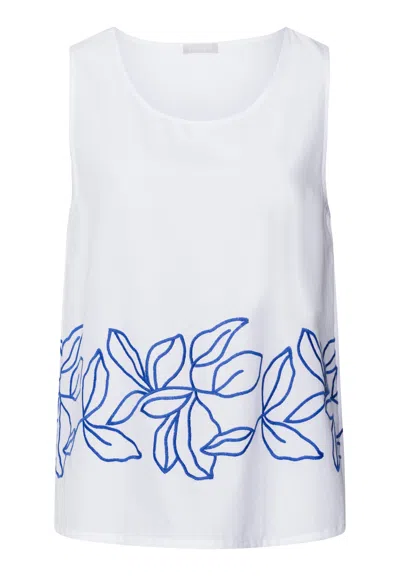 Hanro Liz Embroidered Cotton Tank Top In White