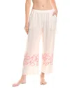 Hanro Liz Embroidered Cropped Pant In Pink