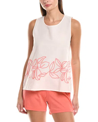 Hanro Liz Embroidered Cotton Tank Top In White