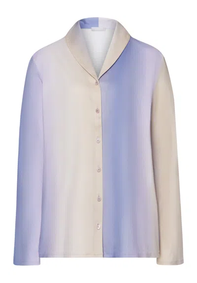 Hanro Loie Ombre Shawl Collar Cotton Shirt In Multi
