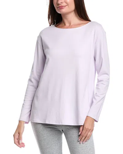 Hanro Loie Relaxed Round Neck Top In Purple