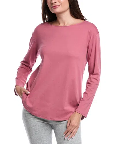 Hanro Loie Relaxed Round Neck Top In Pink
