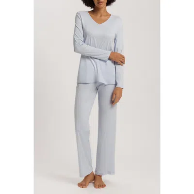 Hanro Long Sleeve Cotton Jersey Pajamas In Multi