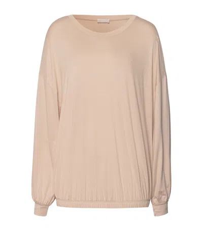 Hanro Long-sleeve Natural Wear Top In Neutral