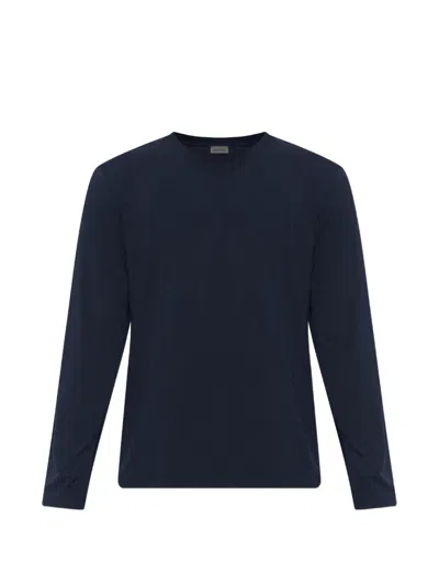 Hanro Long-sleeve V-neck Sweater In Blue