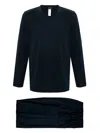 Hanro Longsleeved Cotton Pyjamas In 蓝色