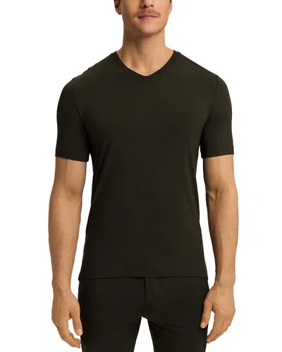 Hanro Lounge V-neck Tee In Black